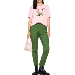T-shirt mit print und pailetten